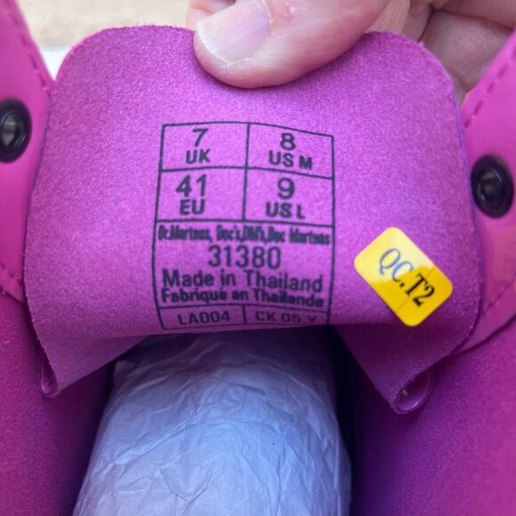 Dr Martens Patent Leather Air Bounce Boots 1460 Pink Thrift Lamper Air Wair SZ 9 - Picture 8 of 9
